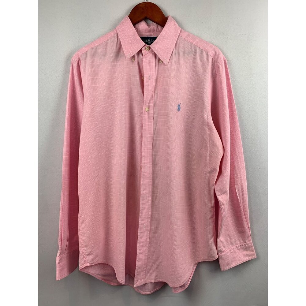 Ralph Lauren Mens Pink Classic Fit Button-Down Shirt